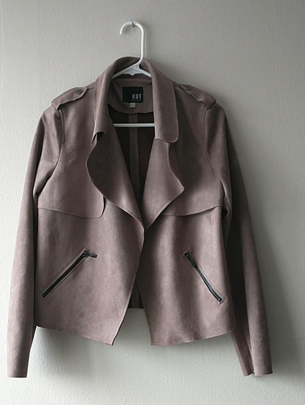 Kut from the Kloth Mauve Taupe Suede Moto Jacket - Women's